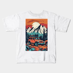 Jeep wrangler a muddy mountain Kids T-Shirt